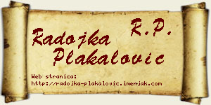 Radojka Plakalović vizit kartica
